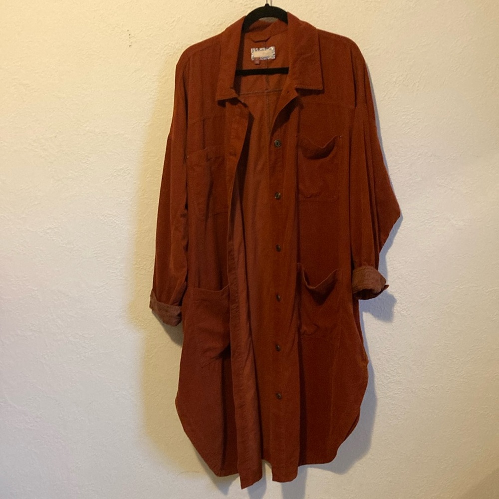 Pilcro from Anthropologie corduroy duster size XL burnt orange Shacket